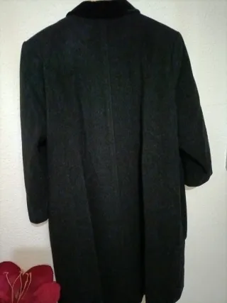 Abrigo de lana mujer negro/gris