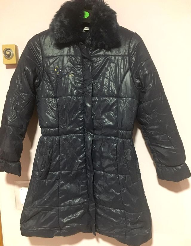 Abrigo acolchado 3 pommes niña azul