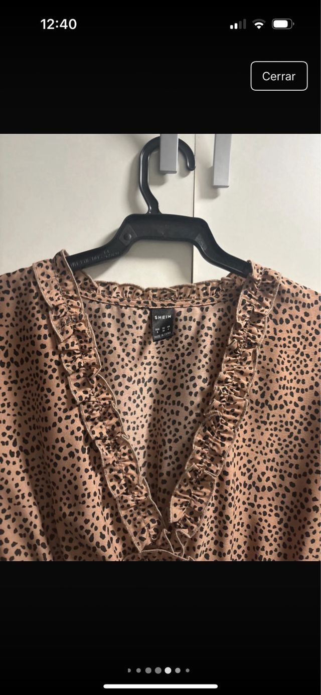 Vestido estampado lunares manga larga Talla S