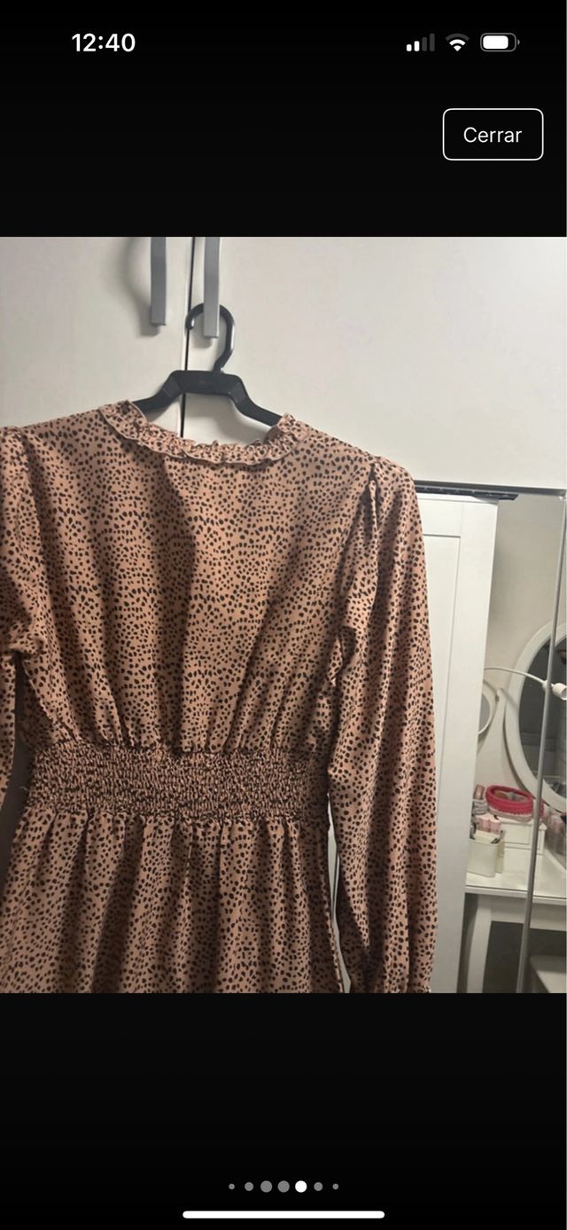Vestido estampado lunares manga larga Talla S