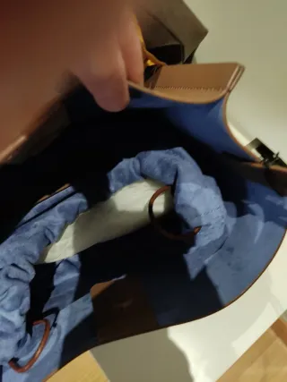 Bolso de piel de Adolfo Domínguez Marrón y Azul