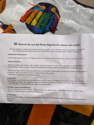 Alfombra Piano Gigante Rainbow. Piano de pies.