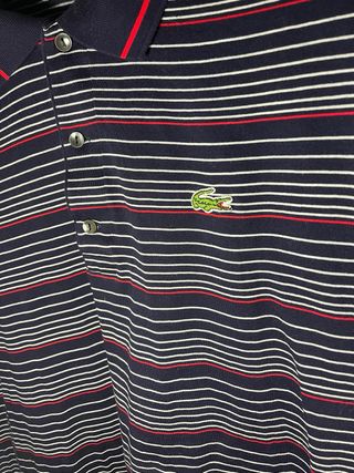 Polo Lacoste vintage – TALLA M – Navy/Blanco/Rojo