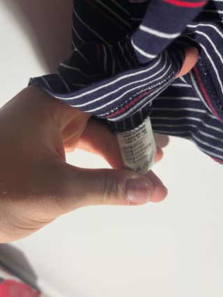 Polo Lacoste vintage – TALLA M – Navy/Blanco/Rojo