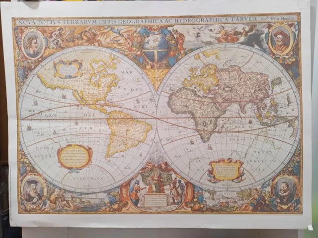 Lámina mapa mundi antigua Nova Totius