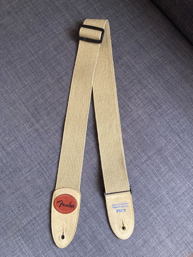 Correa Guitarra Fender Beige Cuero