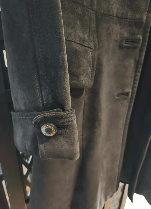 Abrigo ante mujer azul/marrón