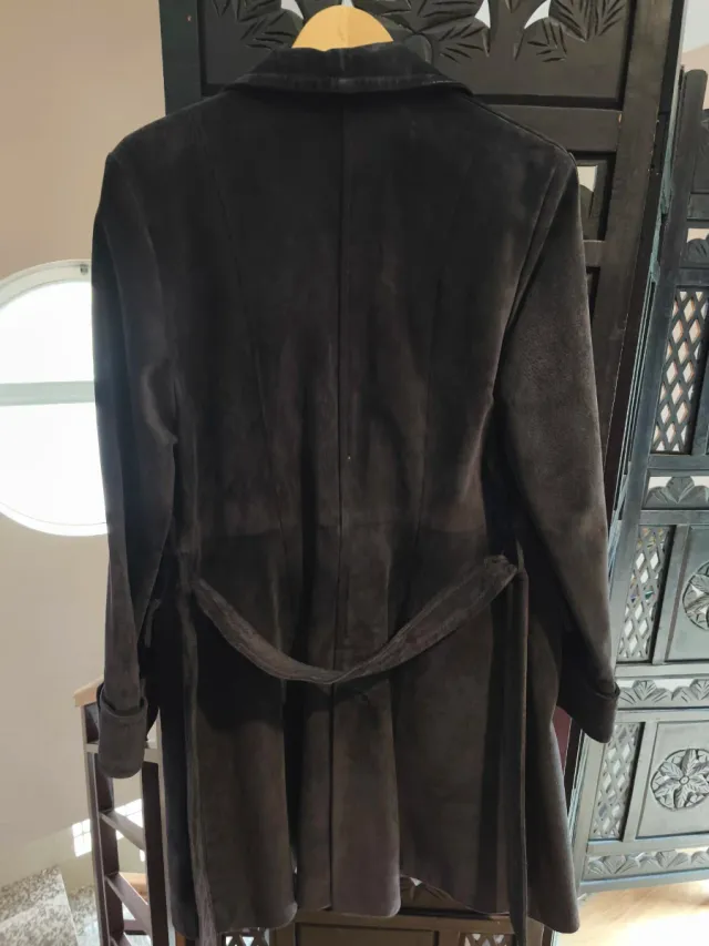 Abrigo ante mujer azul/marrón