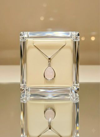 Collar Cuarzo Rosa Plata Ley 925 | Diseño Exclusiv