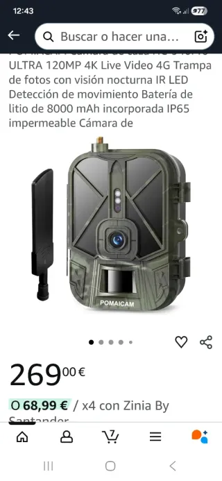 Cámara de Caza WiFi 4K 36MP IP65