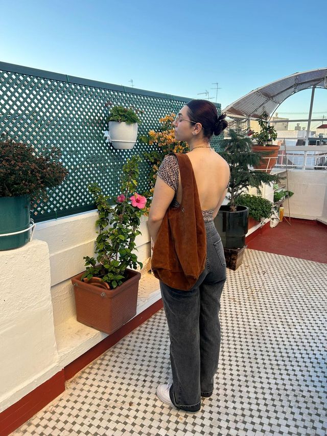 Bolso ante marrón estilo boho