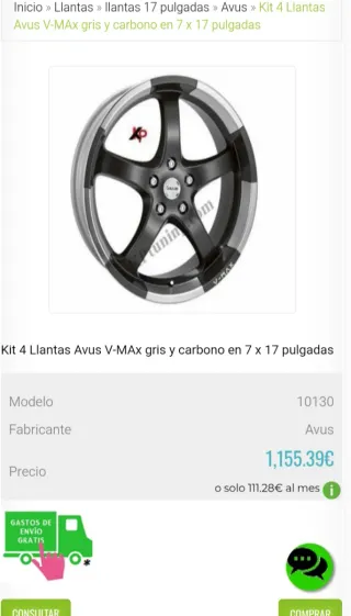 Llantas AVUS V-MAX 17 4x100