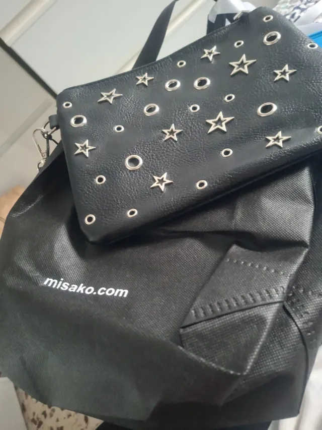 Bolso Misako negro con estrellas plateadas