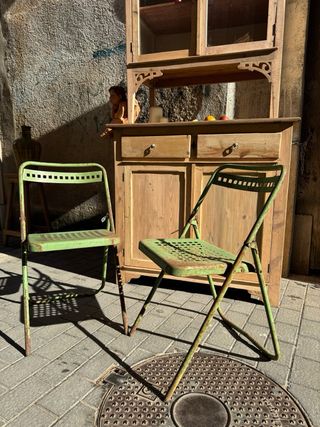 Dos Sillas Francesas Antiguas Metálicas  .años 60