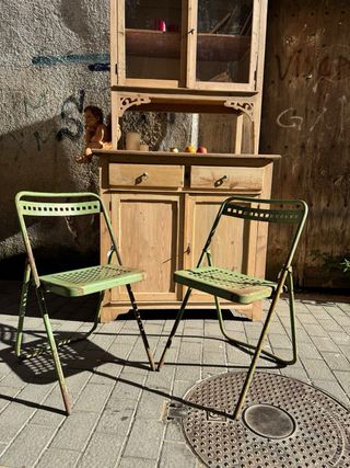 Dos Sillas Francesas Antiguas Metálicas  .años 60