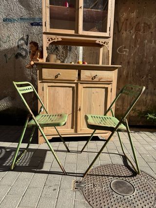 Dos Sillas Francesas Antiguas Metálicas  .años 60