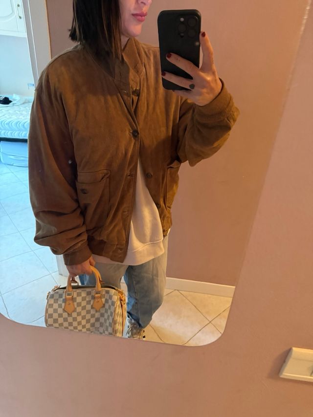 Giacca vera pelle Tg M vintage