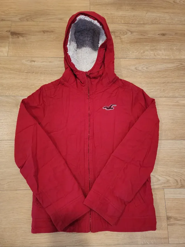 Abrigo Hollister Rojo Interior Borrego