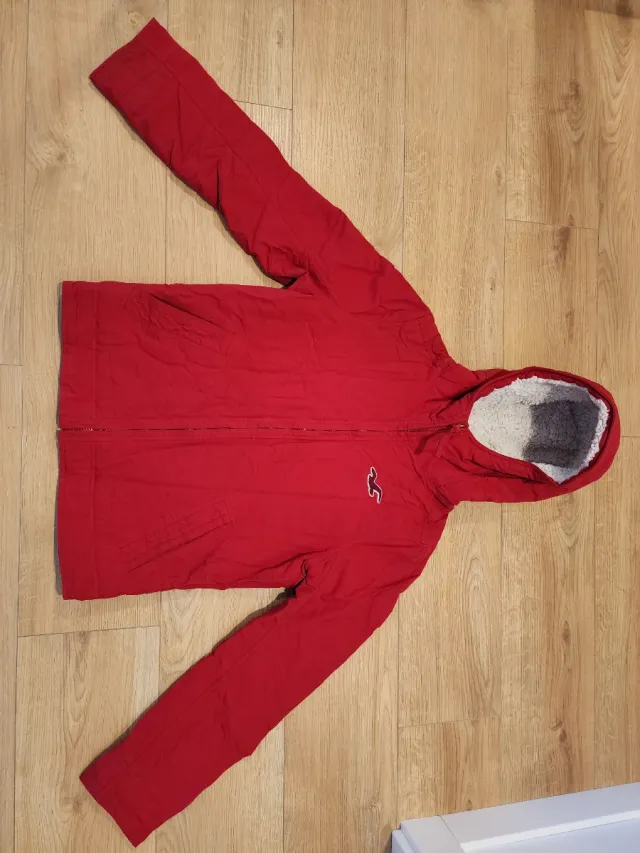 Abrigo Hollister Rojo Interior Borrego