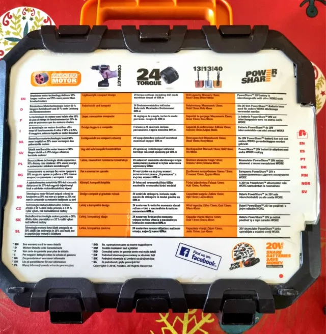 Taladro Worx 20V Brushless Motor