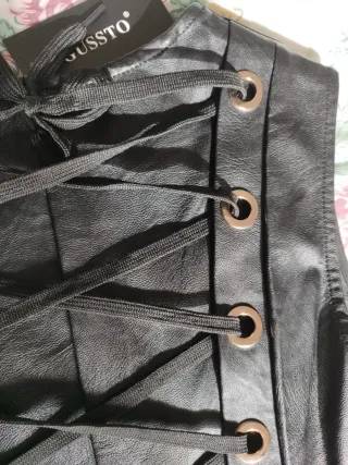 Vestido negro piel sintética talla M/38 nuevo