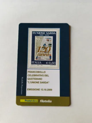 Tessere filateliche L'Unione Sarda e La Nazione