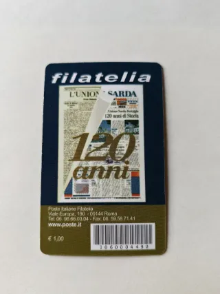 Tessere filateliche L'Unione Sarda e La Nazione