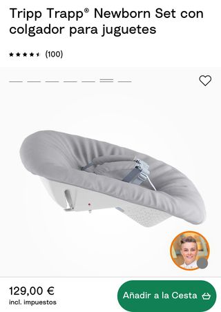 Trona Stokke Tripp Trapp con colgador