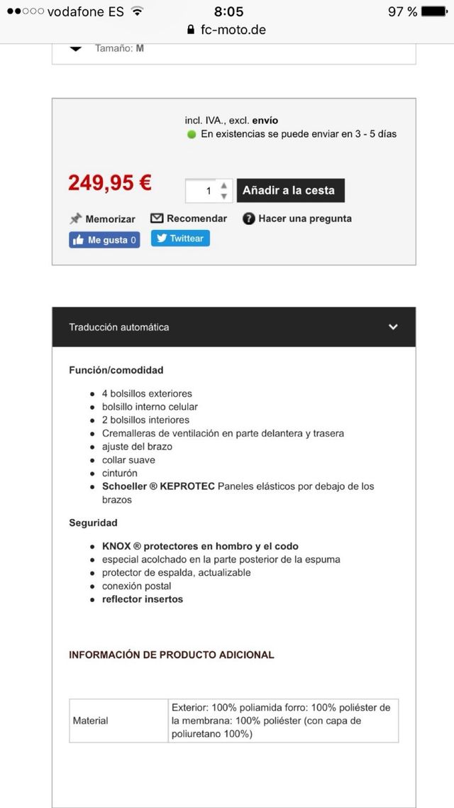 Chaqueta Moto Held 4 Touring Dama y Pantalón Acona