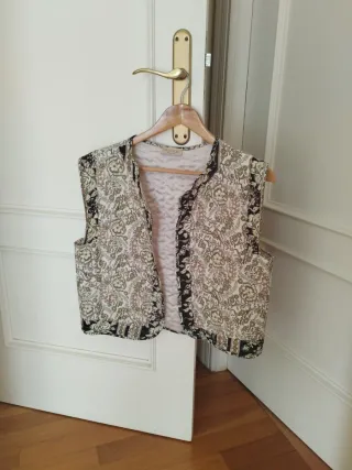 Chaleco boho estampado talla única