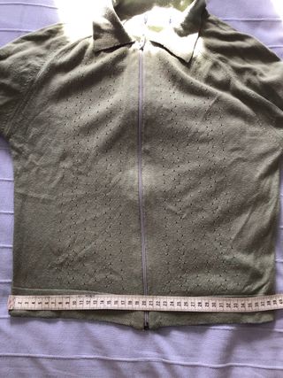 Cárdigan verde mujer con cremallera