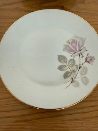 juego 18 Platos Santa Clara antiguo rosa y oro