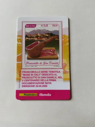 Tessera filatelica 26/06/2009 Prosciutto San Danie