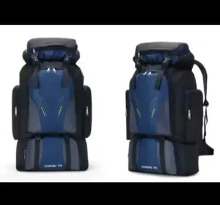 Mochila 70L Camping Senderismo Viaje Azul/Negro