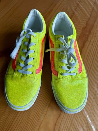 Zapatillas Vans Amarillas Glitter. 38