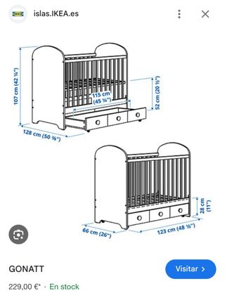 Cuna y armario IKEA Gris