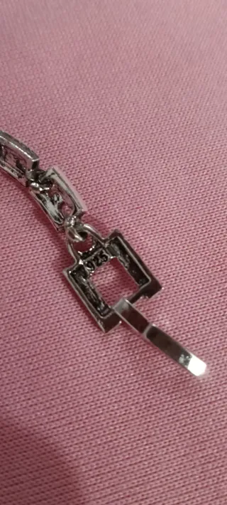 Pulsera mujer plata y piedra negra