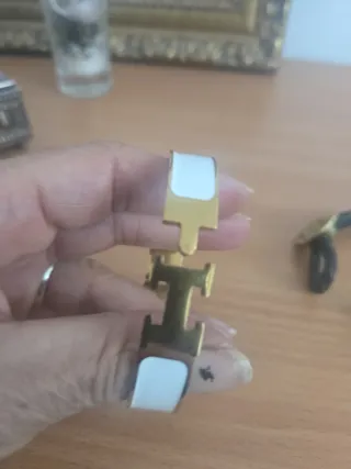 Pulsera estilo Hermes de acero y esmaltada