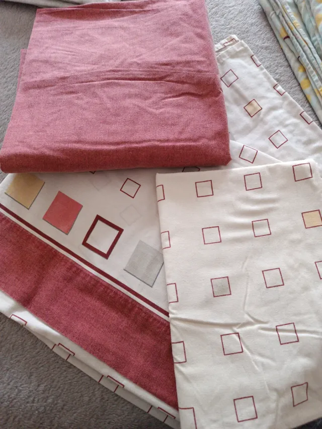 Juego sábanas 90cm rosa y blanco