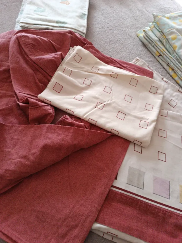 Juego sábanas 90cm rosa y blanco