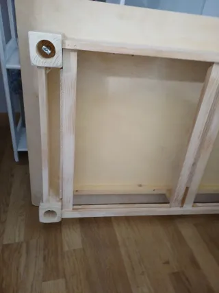 Mesa de madera multiusos beige patas desmontables