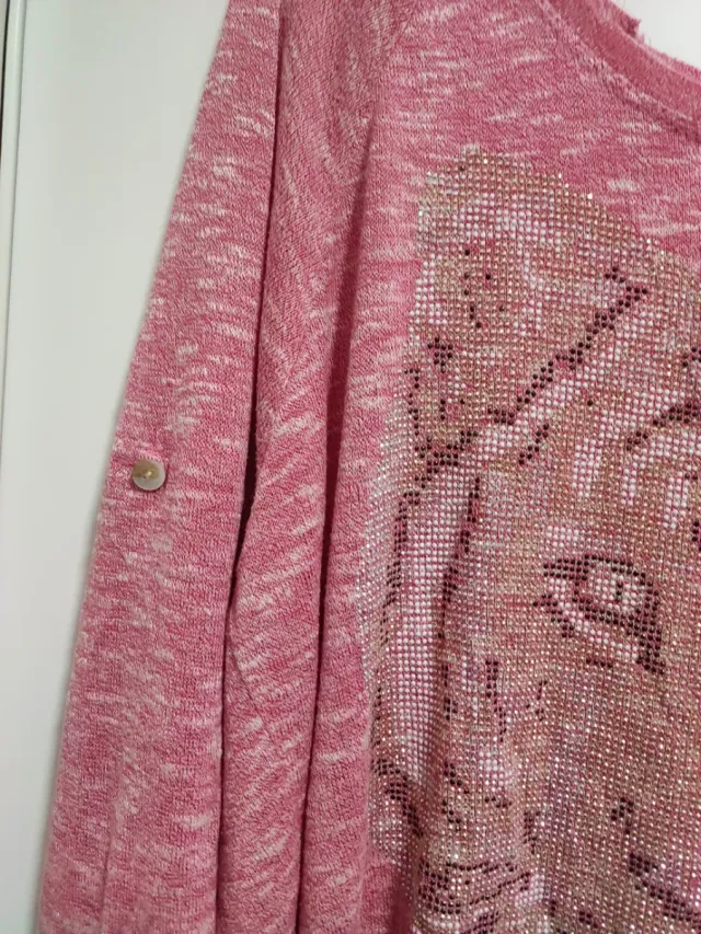 Jersey rosa mujer XXL con estampado de tigre