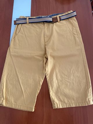 Bermudas niño Zara blanca y ocre