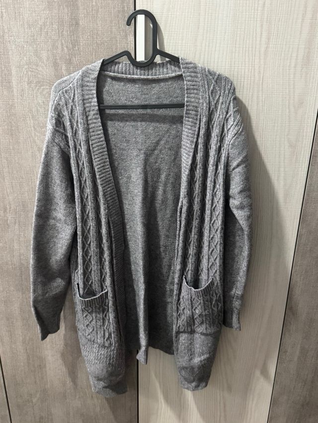 Chaqueta de punto gris mujer talla única