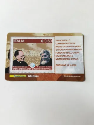 Tessera filatelica Italia emissione 19/10/2009