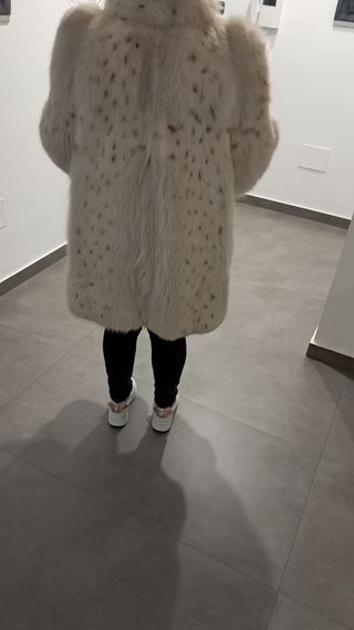 Pelliccia volpe bianca maculata