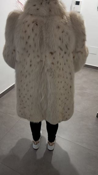 Pelliccia volpe bianca maculata