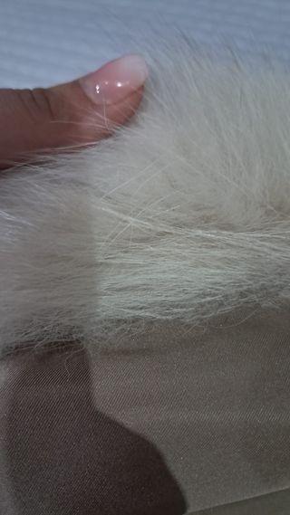 Pelliccia volpe bianca maculata