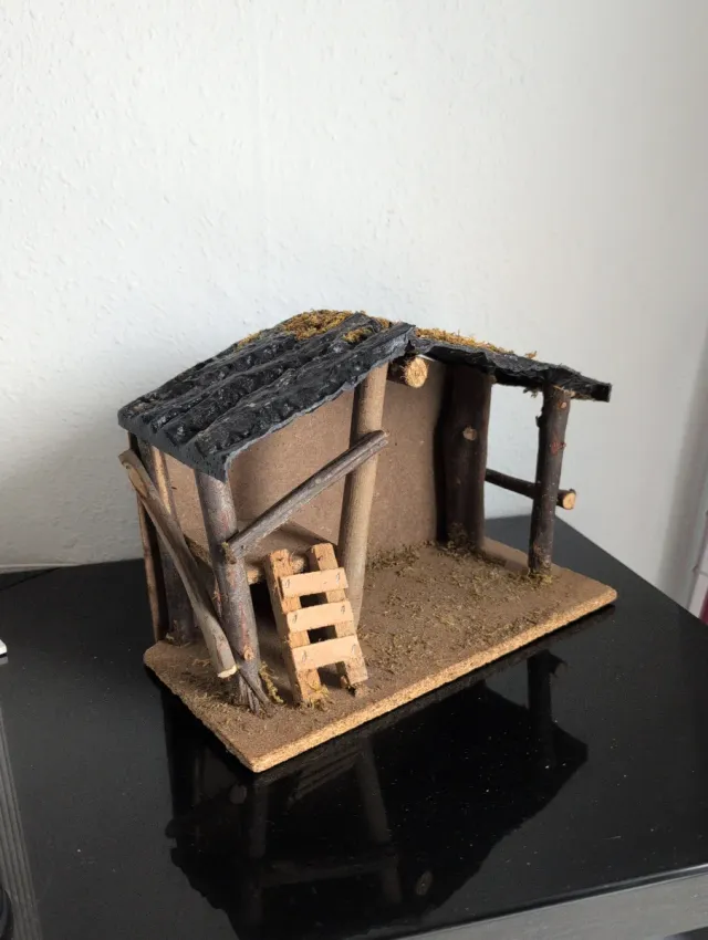 Portal de Belén rústico sin figuras