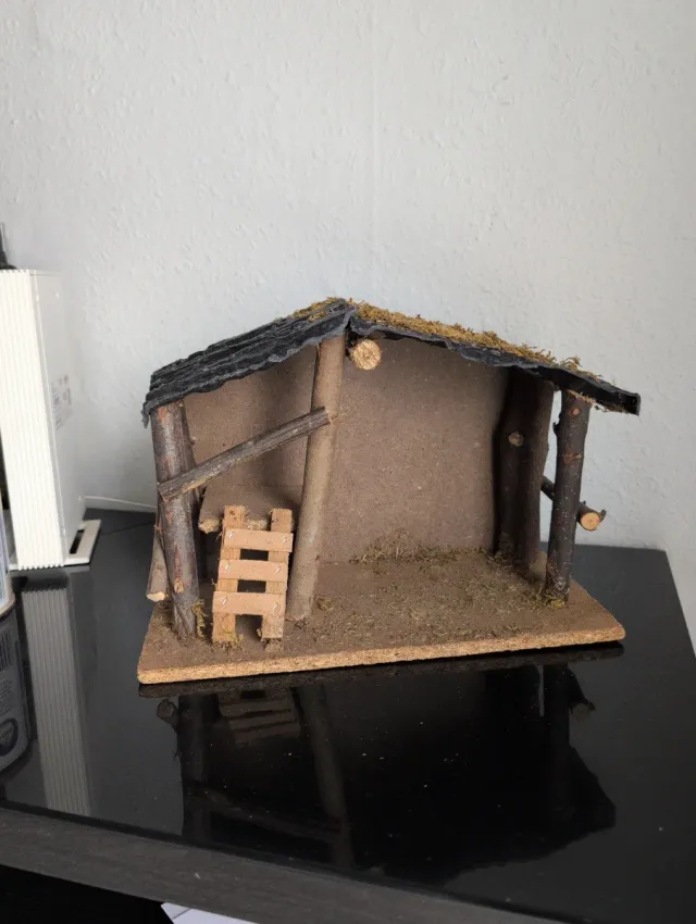 Portal de Belén rústico sin figuras